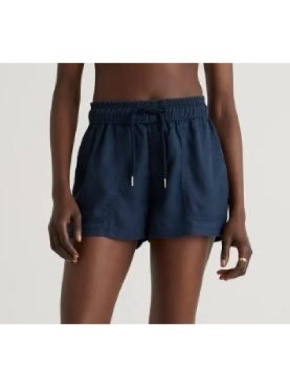 Quince Vintage Wash Tencel Utility Shorts Midnight Blue Size Small EUC